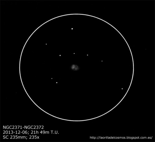 NGC 2371 and 2372 Planetary Nebula in Gemini – Astronomy Sketch of the Day